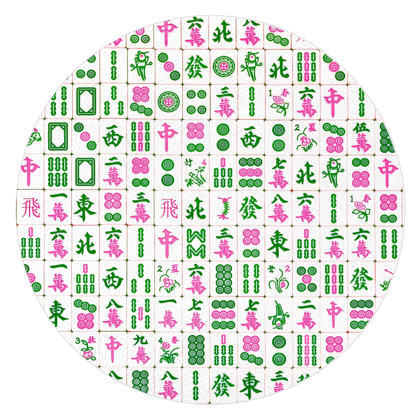 GB6660- Pink and Green Mahjong Cutting Board