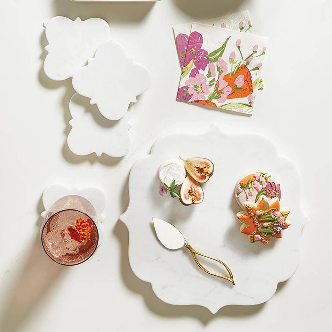 5" Cocktail Napkins - Flowers
