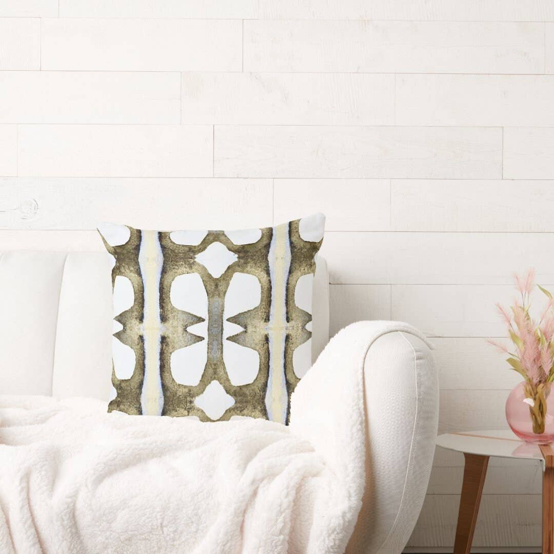 Nala Boho Chic Modern Luxe Decorative Abstract Art Pillow: 24x24 / Without Insert