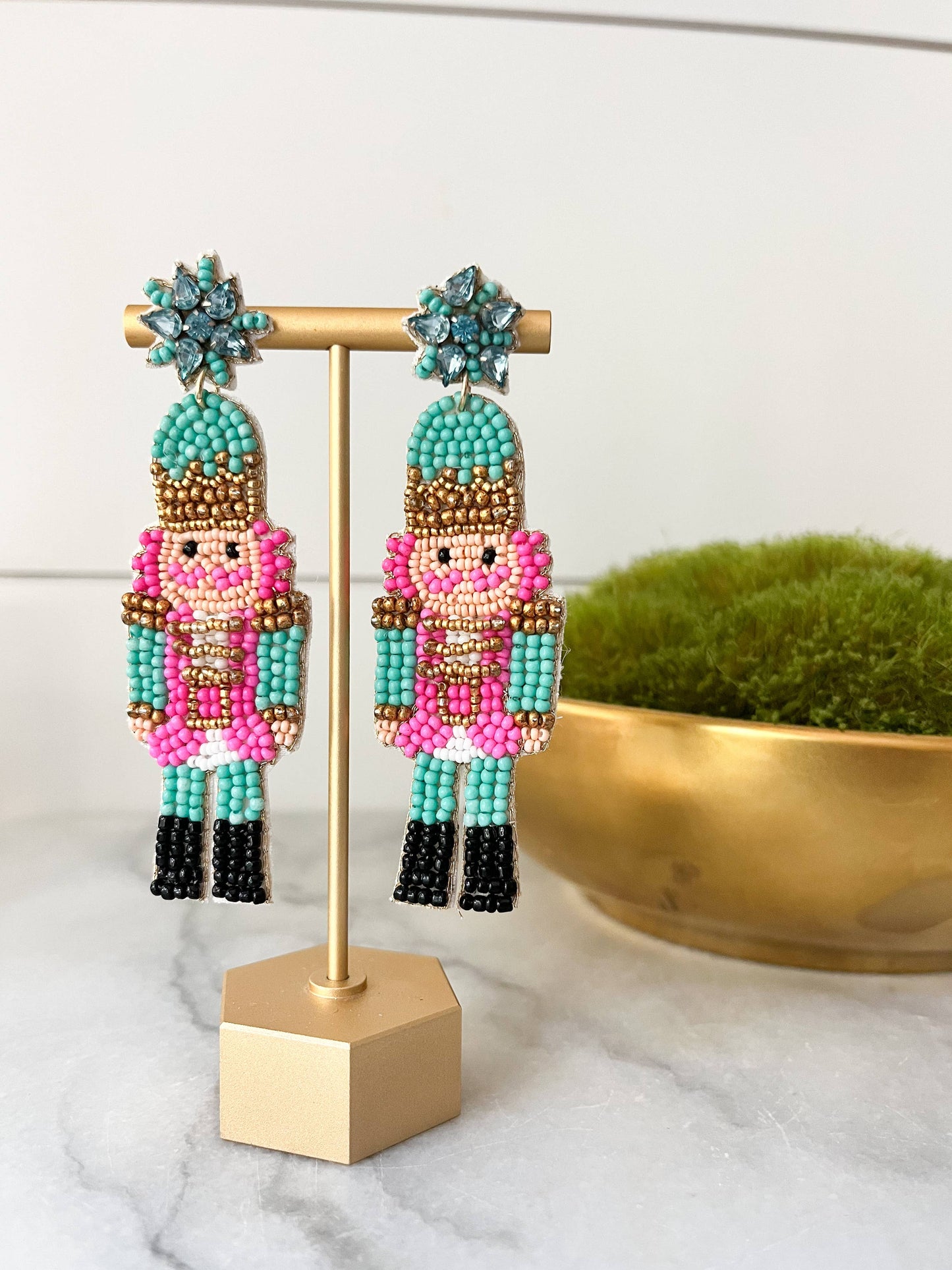Nutcracker beaded Earrings (2 color options)
