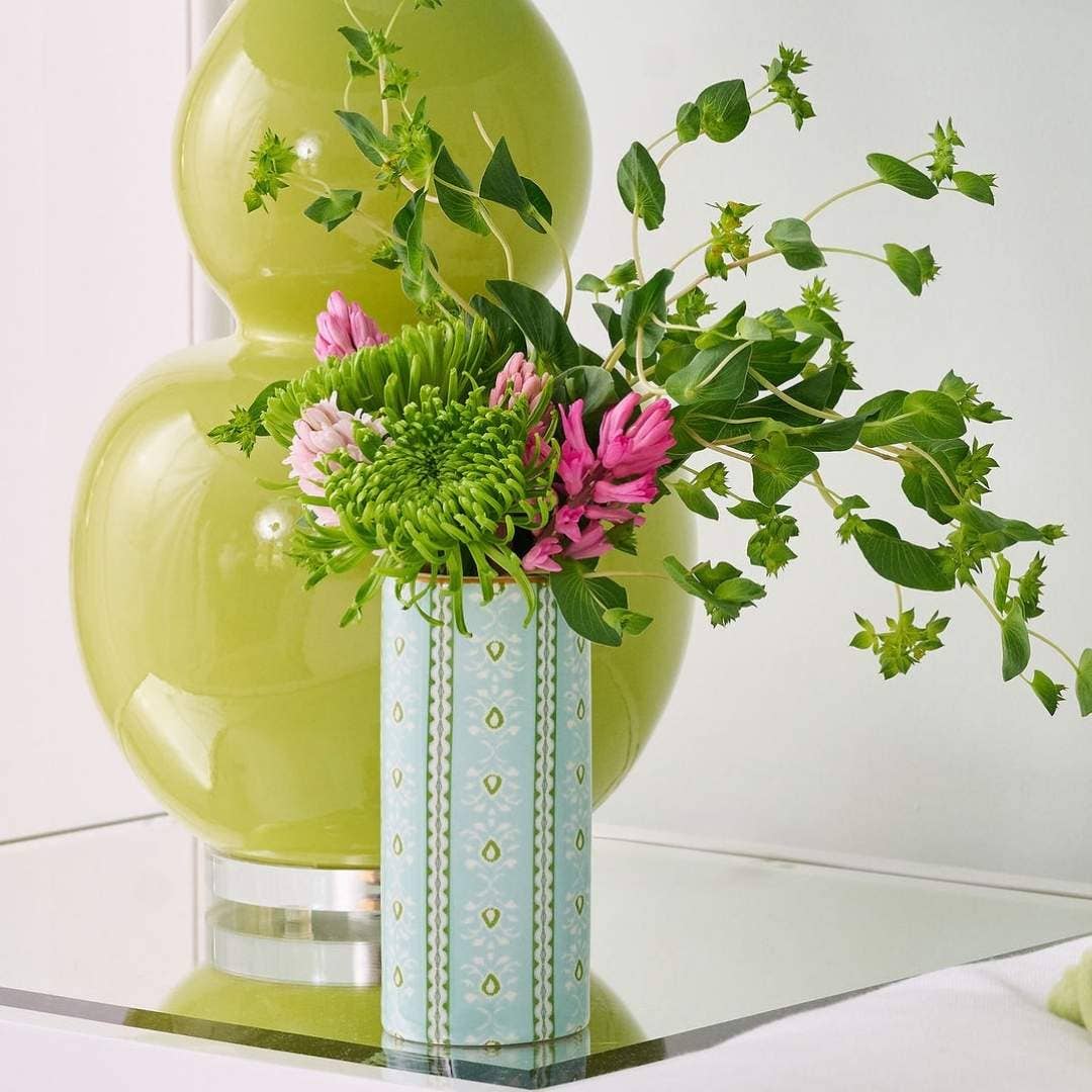 Rosemary Stripe Blue Vase