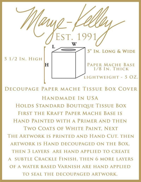 Beige Damask Tissue Box Cover