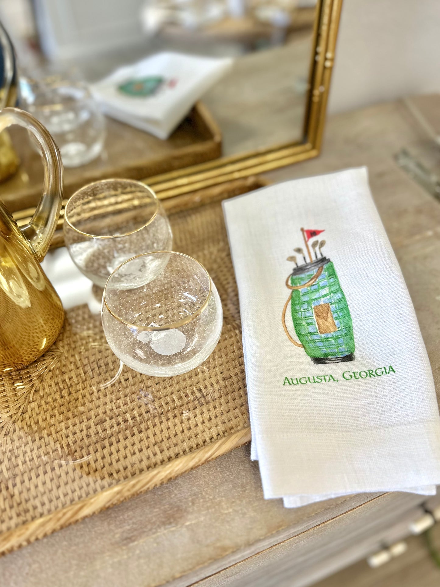 Augusta, Georgia Golf Bag Linen Guest Towel