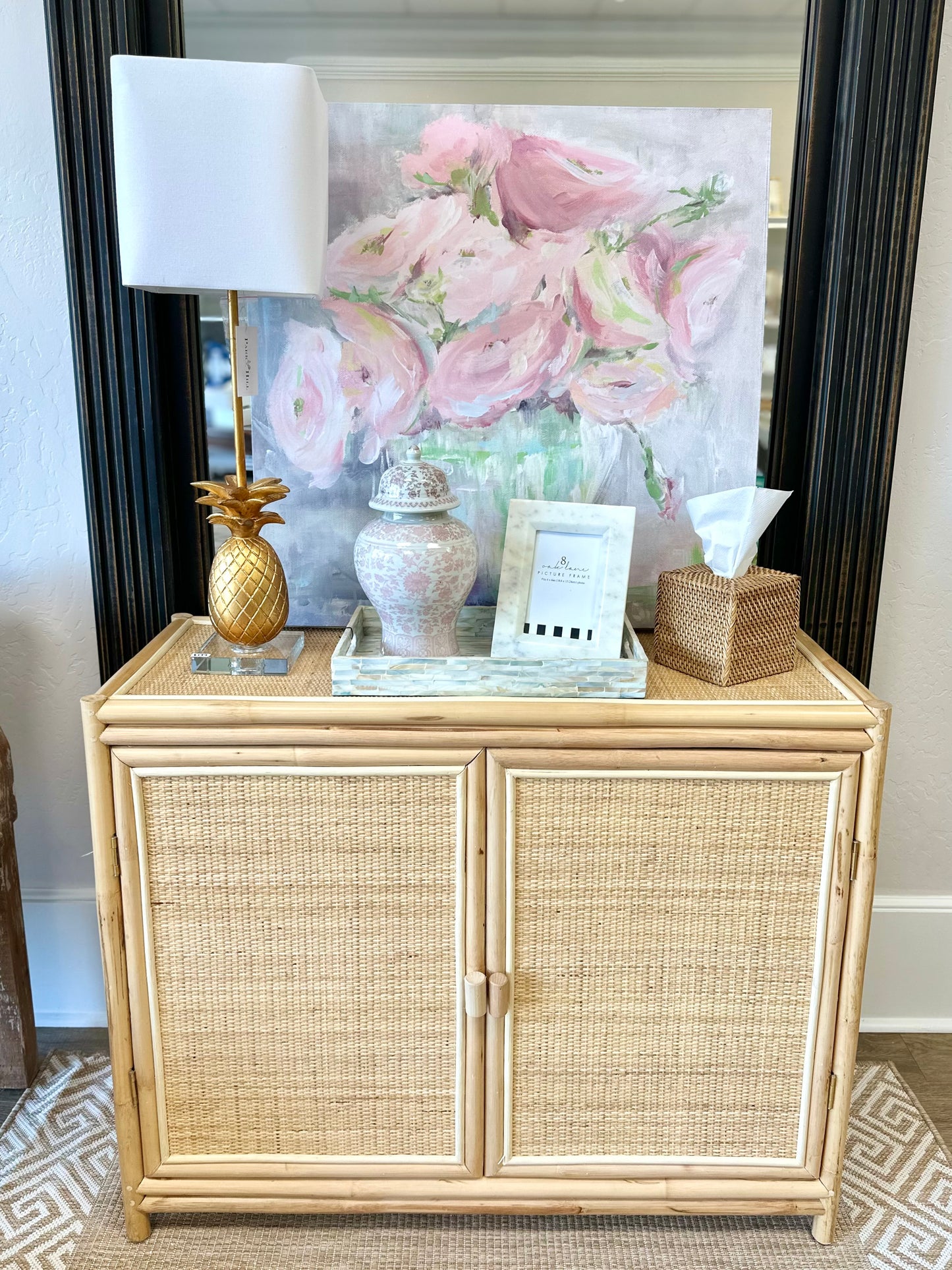 CLEARANCE! Handmade Kona Rattan Cabinet w/Shelves