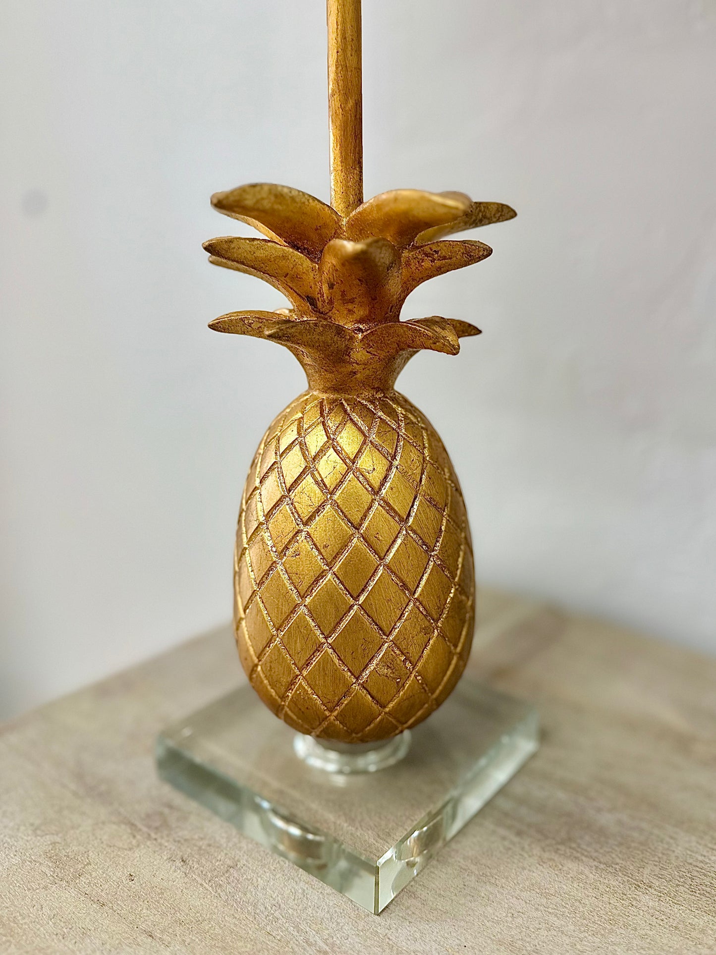 Golden Pineapple Buffet Lamp with resin pedestal.