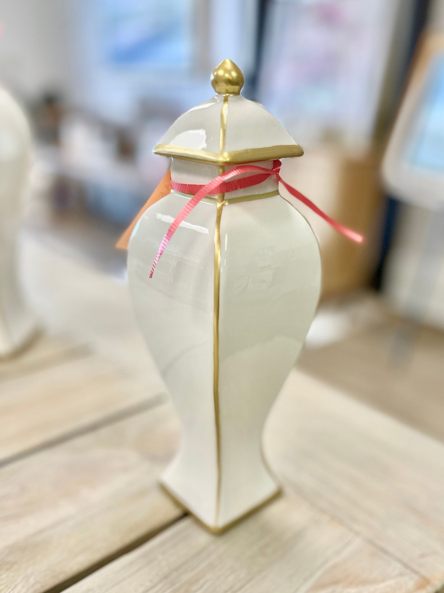 11.5" Gold Accent Ginger Jar