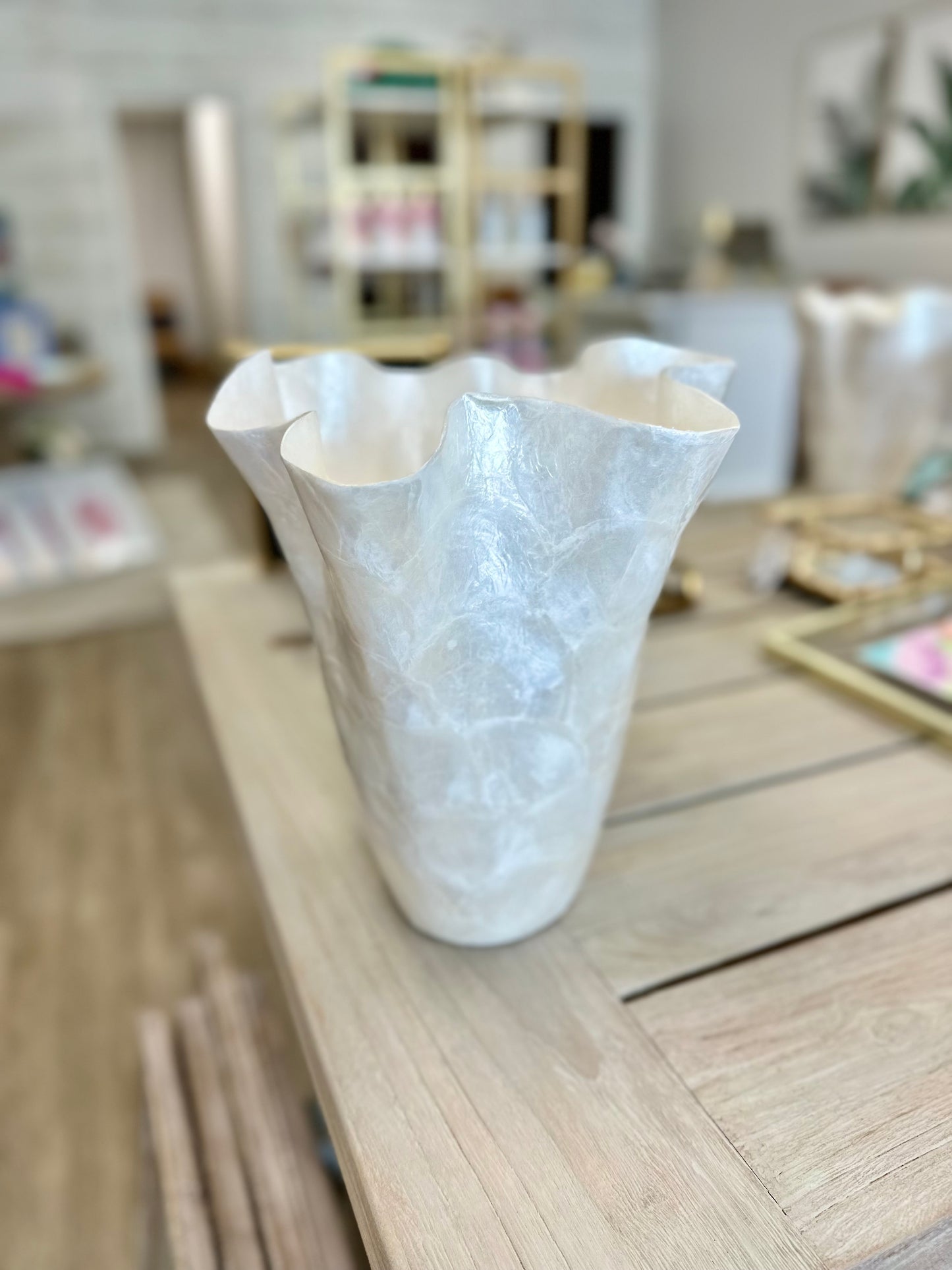 Capiz Fluted Vase