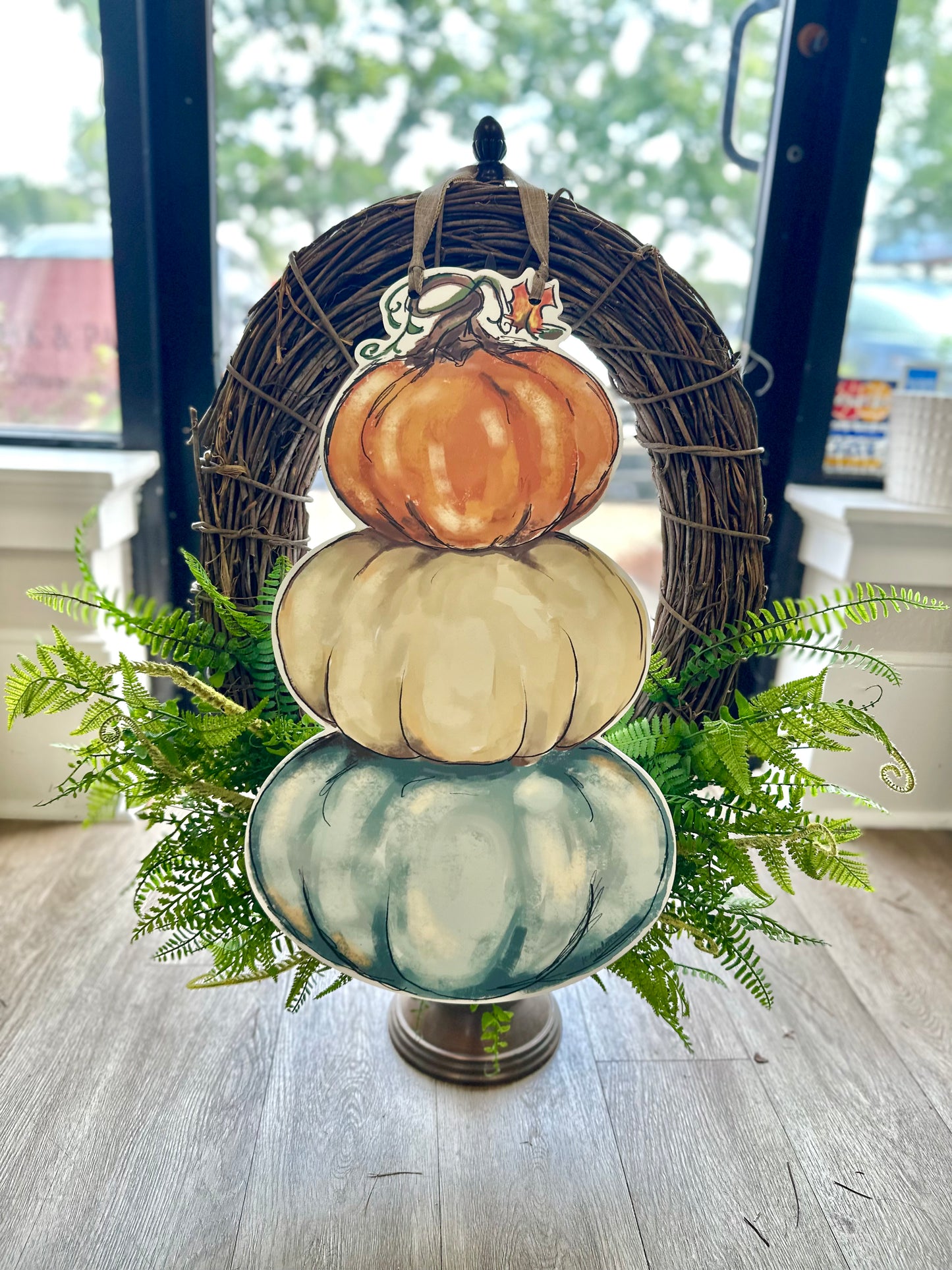 Pumpkin Stack Door Hanger - Fall Cute Outdoor Decor