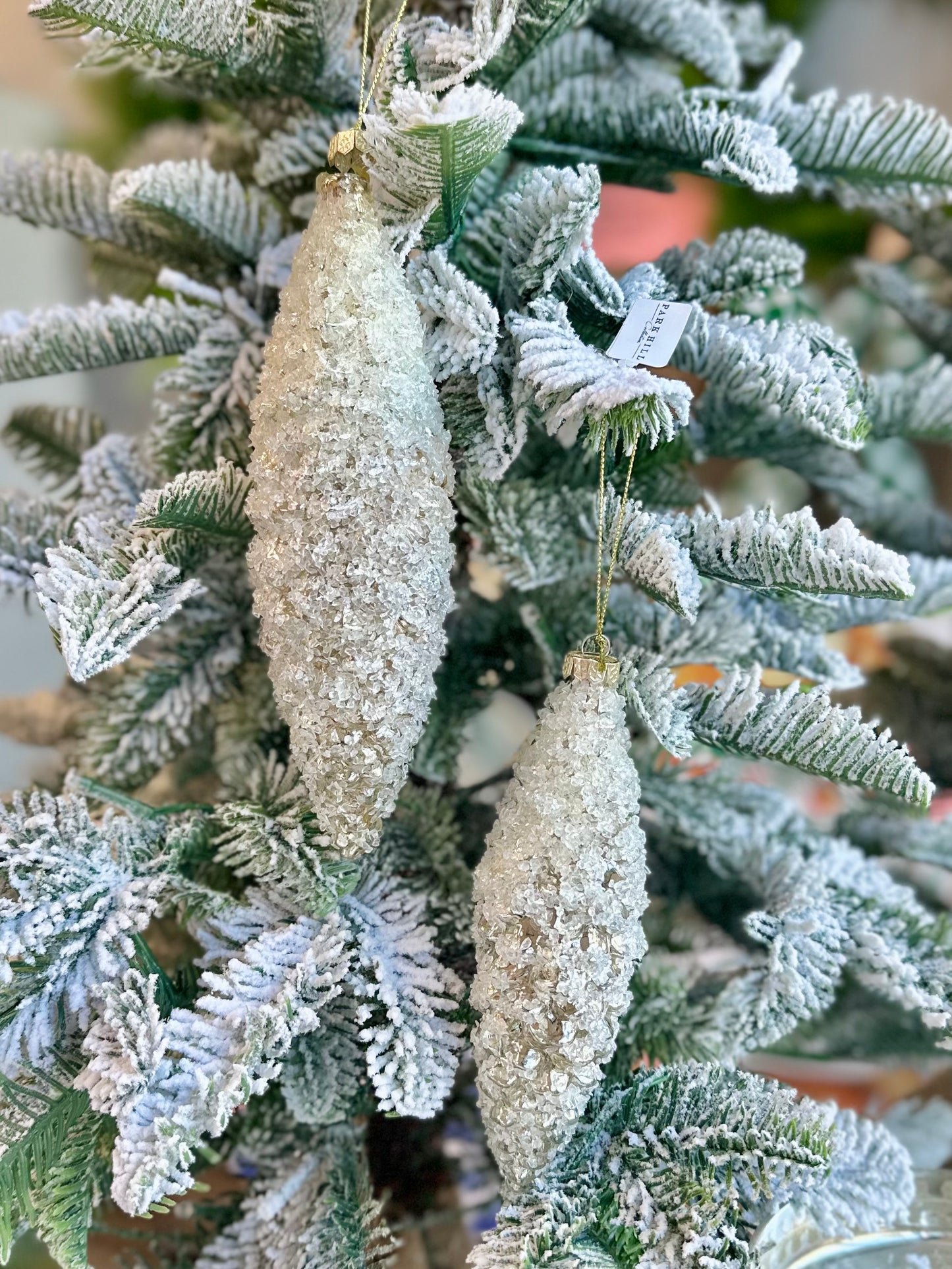 Frosted Pinnacle Pine Cone Glass Ornament