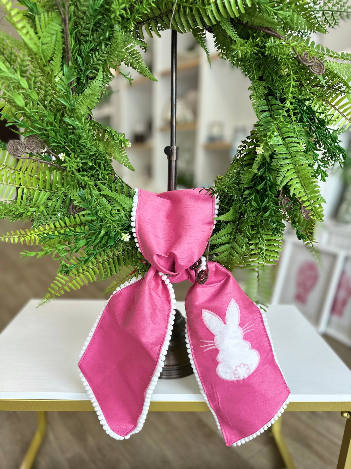 Wired Bunny Wreath Sash