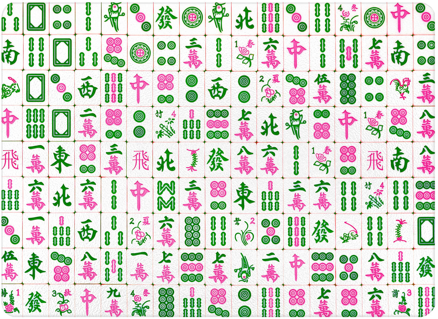 GB6660- Pink and Green Mahjong Cutting Board