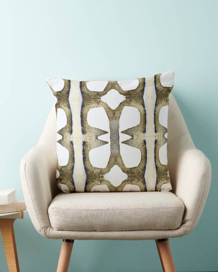 Nala Boho Chic Modern Luxe Decorative Abstract Art Pillow: 24x24 / Without Insert