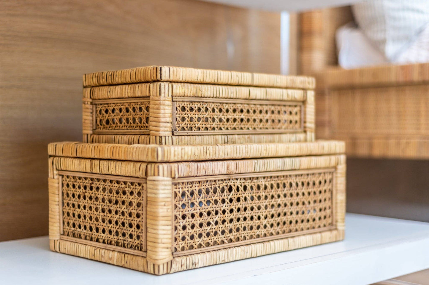 Medium Hayes Rattan Rectangle Box 14"x5"