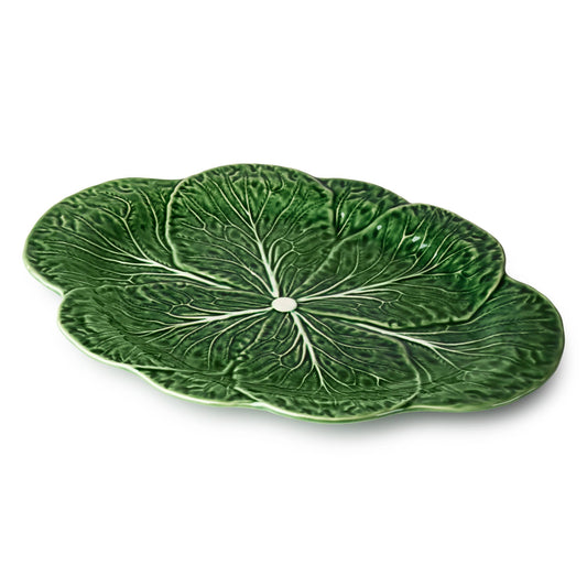 Le Jardin Cabbage 3-D Oval Platter 17in x 12.5in