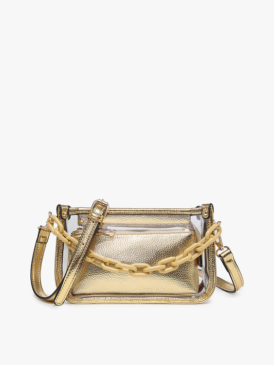 Stadium Jessica Clear Crossbody w/ Chain -Three Colors