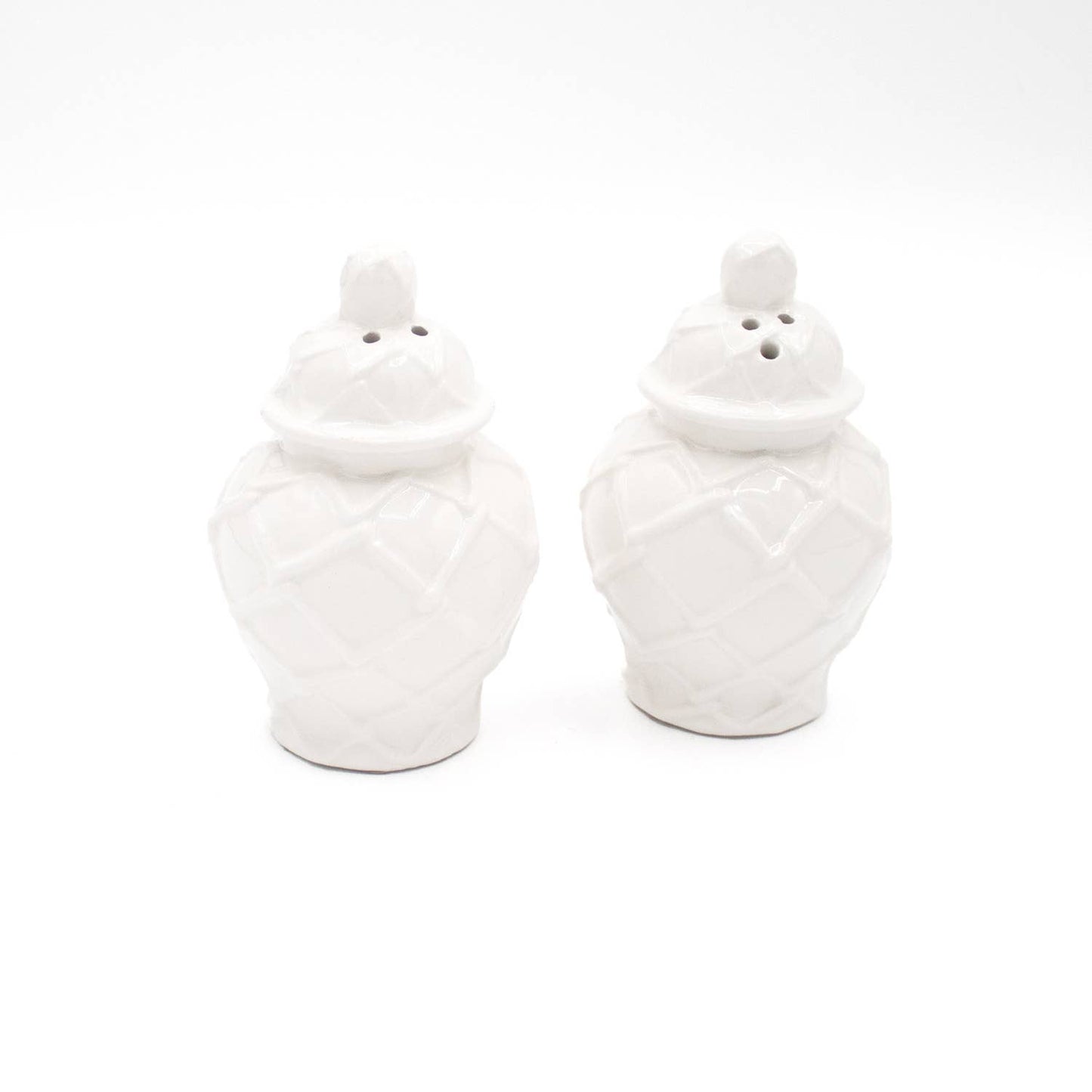 White Ginger Jar Salt & Pepper Shaker Boxed Set