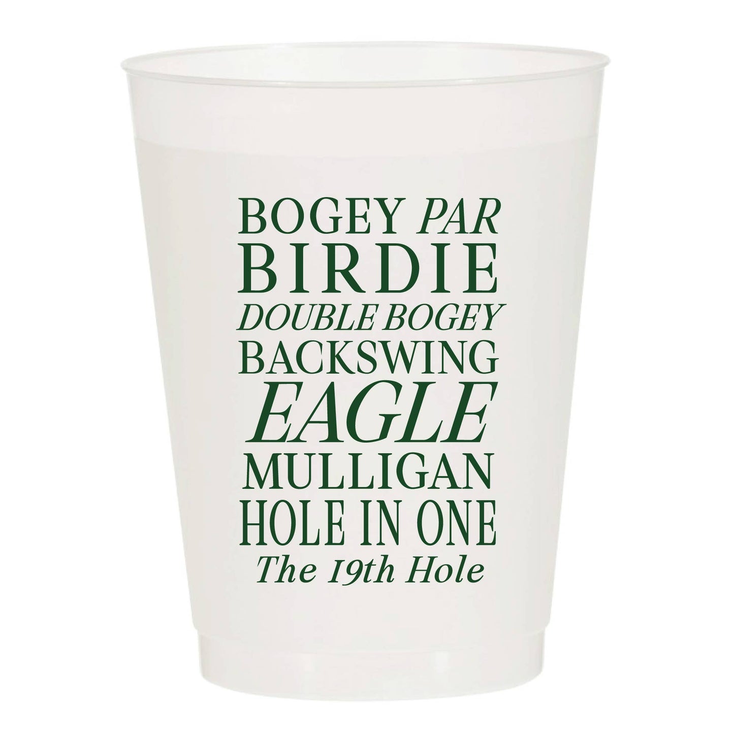 Bogey the 19th Hole Frosted Cups- Masters