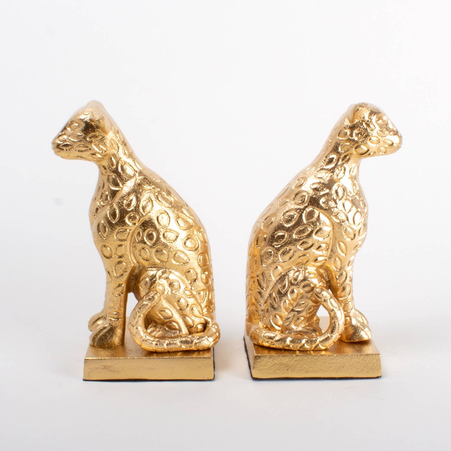 Gold Leopard Bookend Set