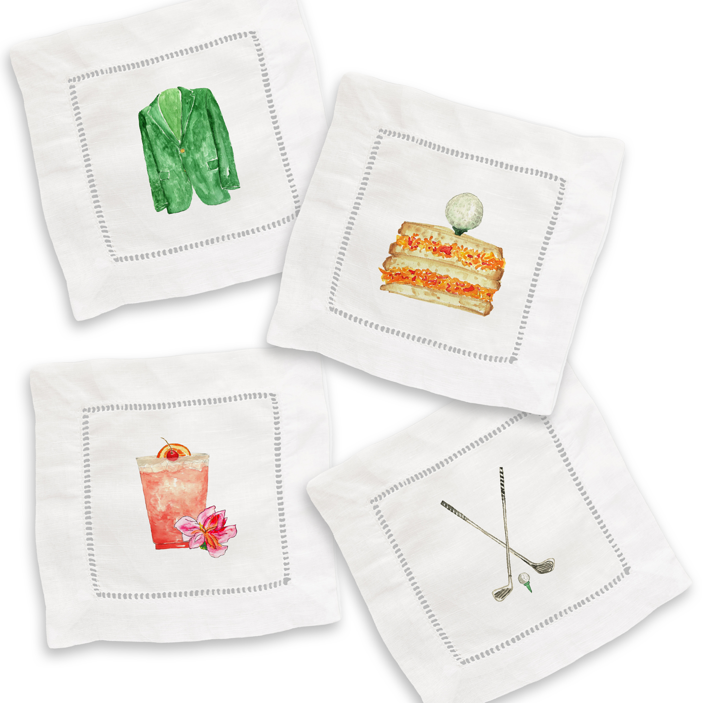 Augusta Mixed Linen Cocktail Napkin Set of 4