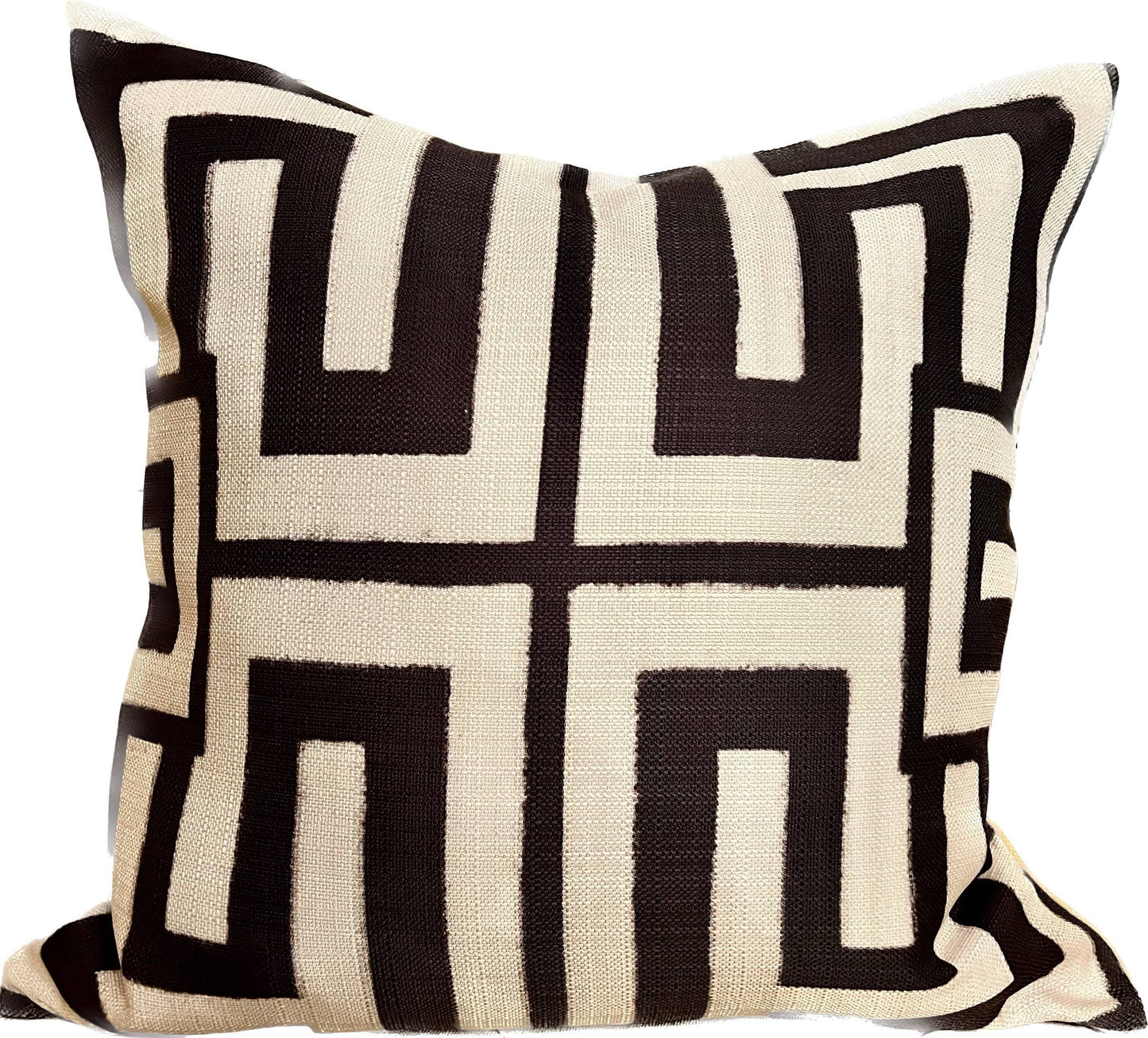 Geometric 24x24" Throw Pillow Brown