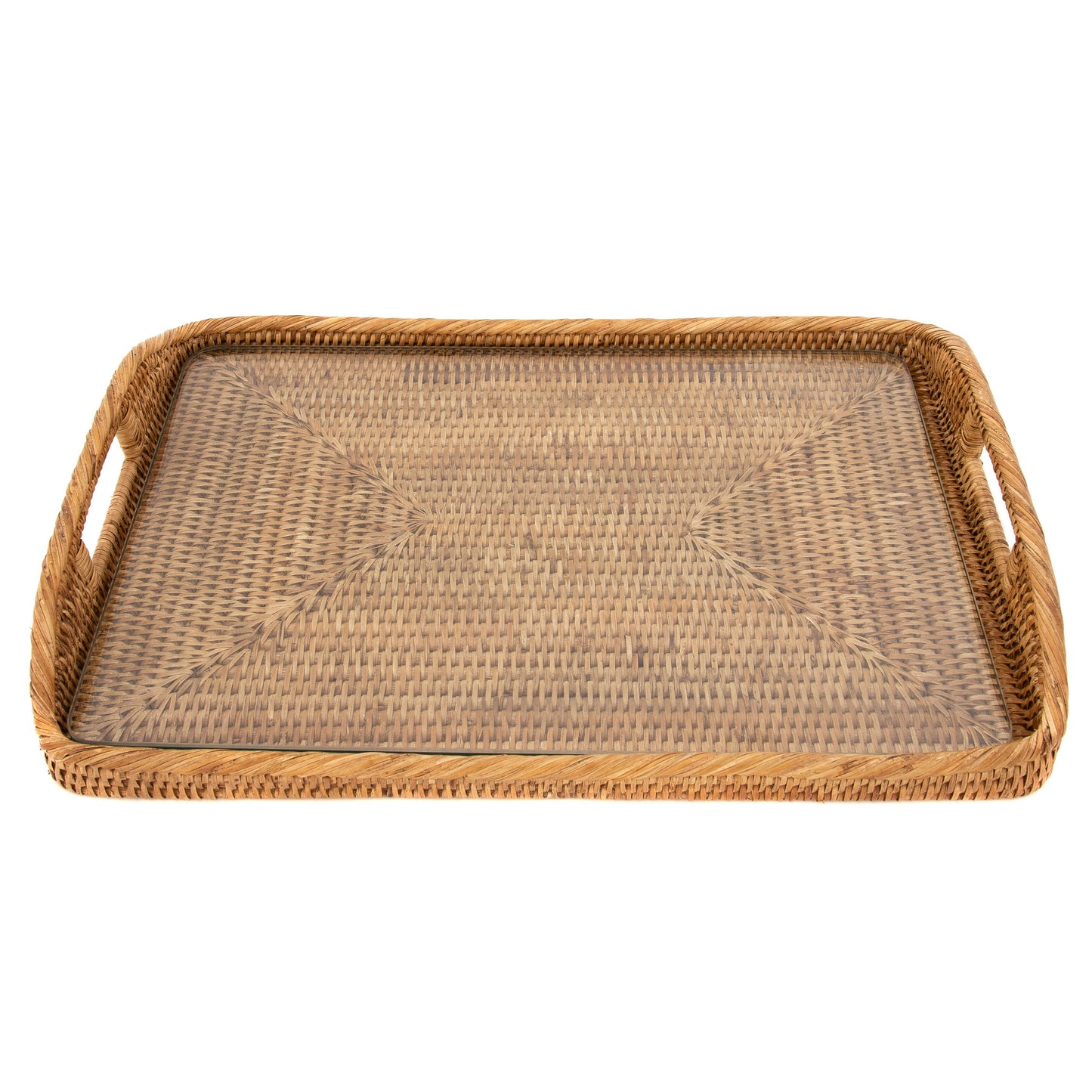 Artifacts Rattan™ Rectangular Tray & Glass Insert