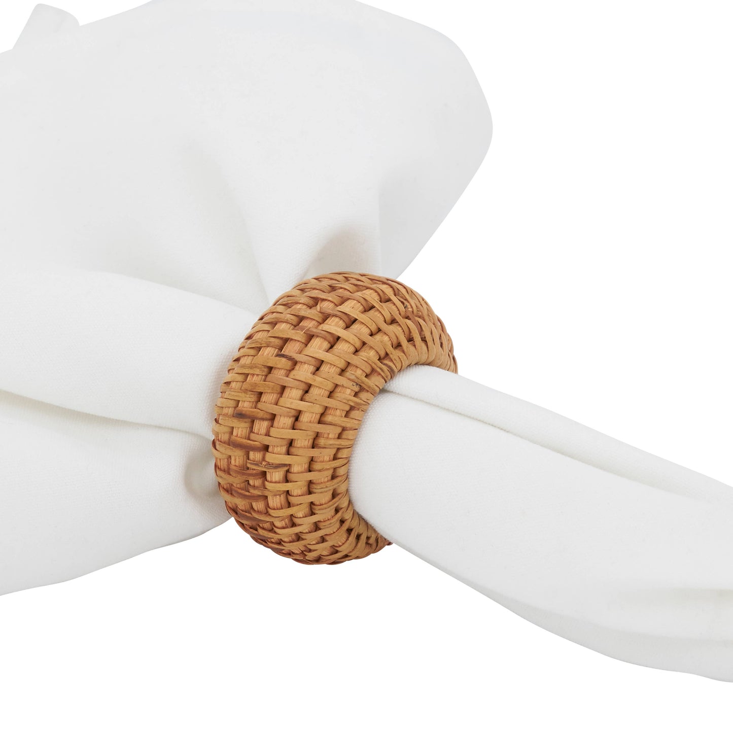 Woven Rattan Napkin Ring, set of 4