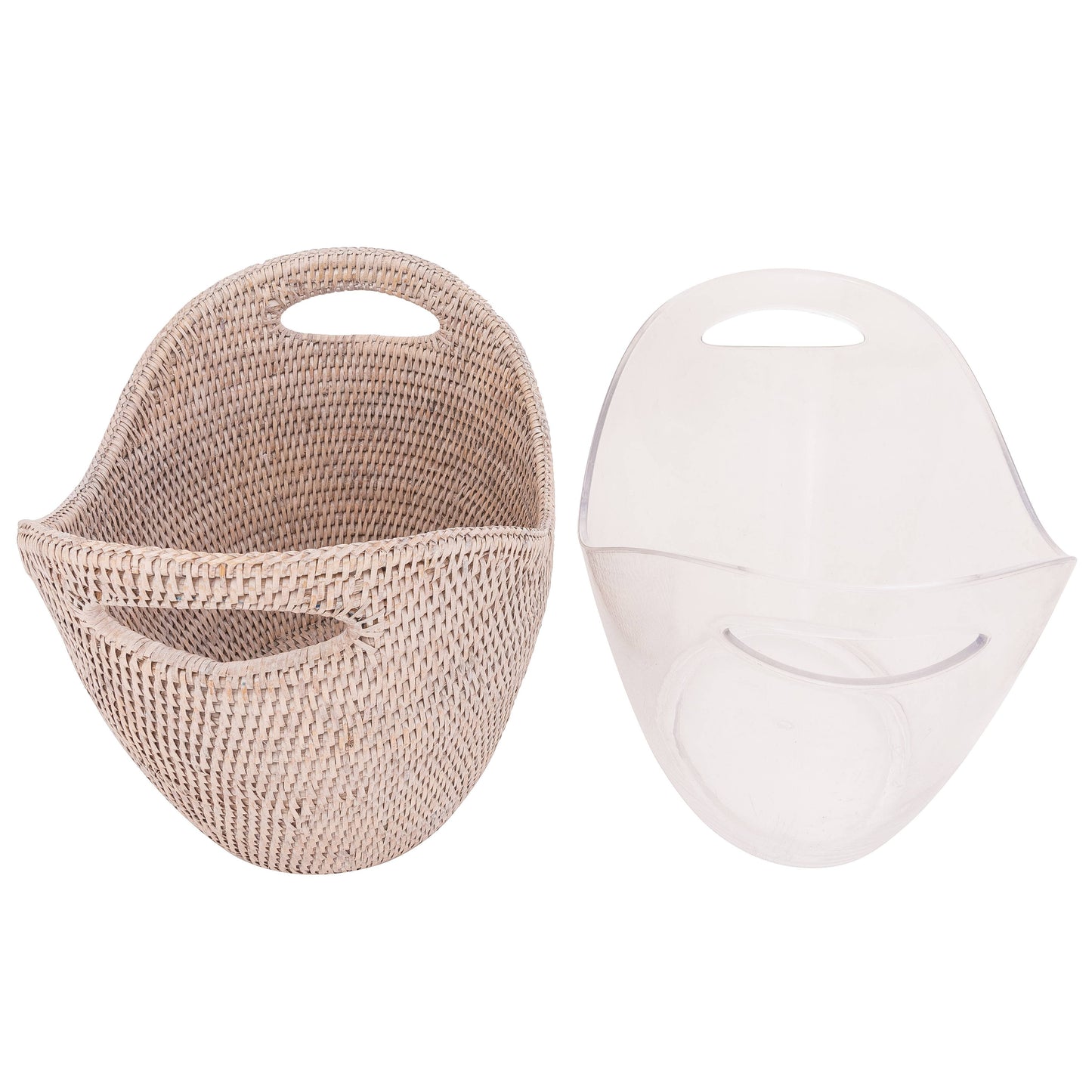 Artifacts Rattan Champagne Bucket with Acrylic Insert