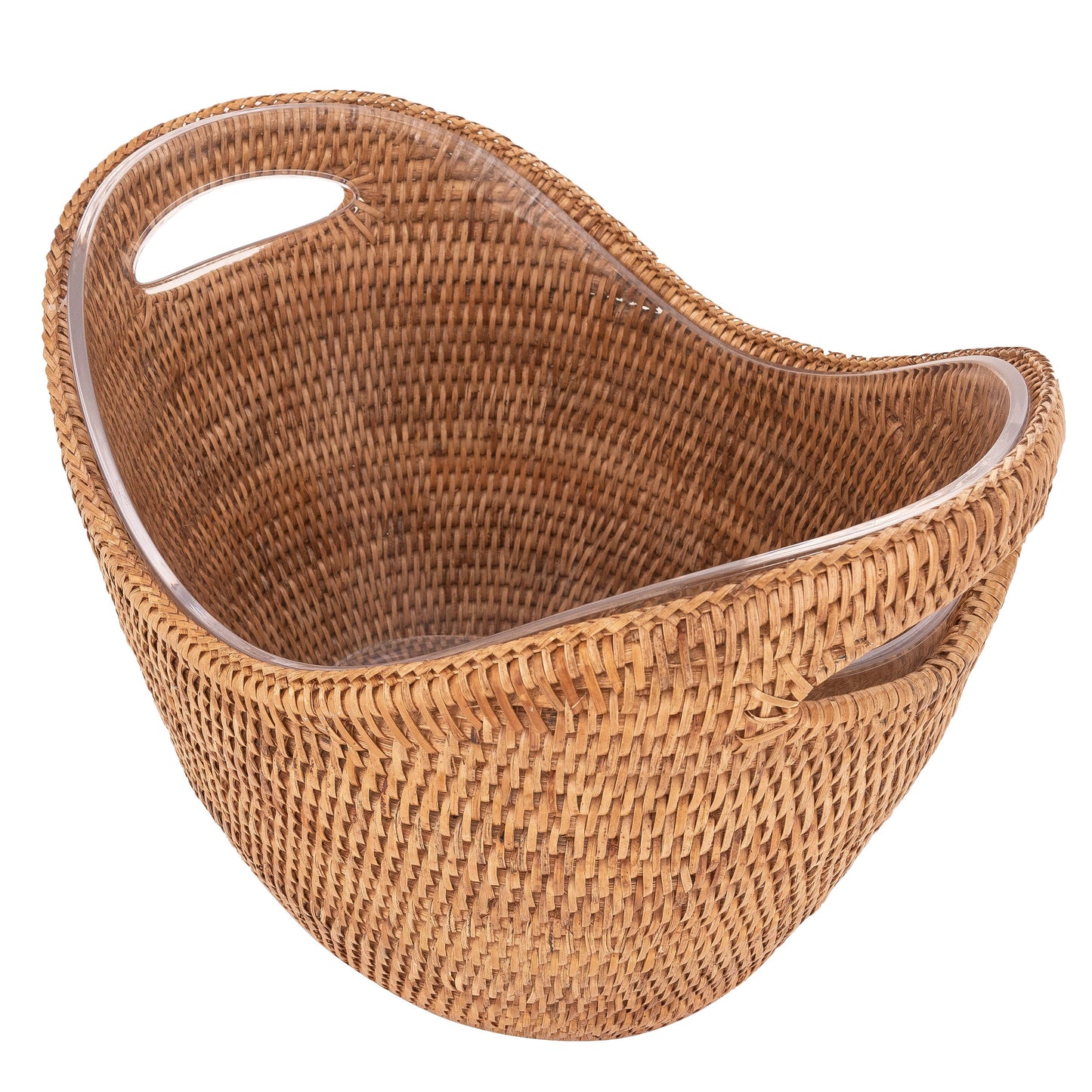 Artifacts Rattan Champagne Bucket with Acrylic Insert