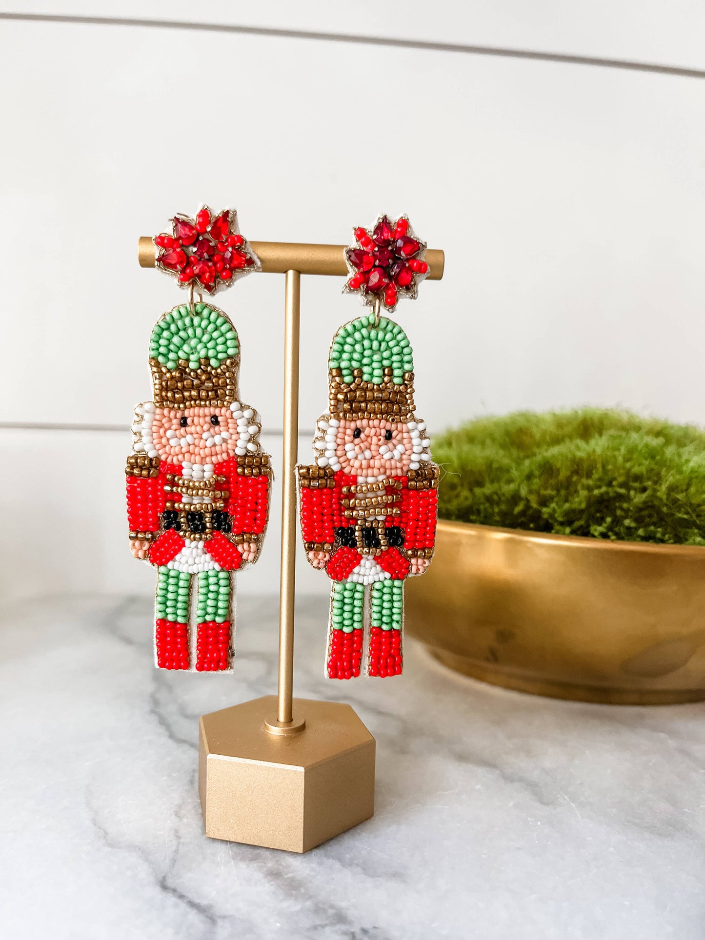 Nutcracker beaded Earrings (2 color options)