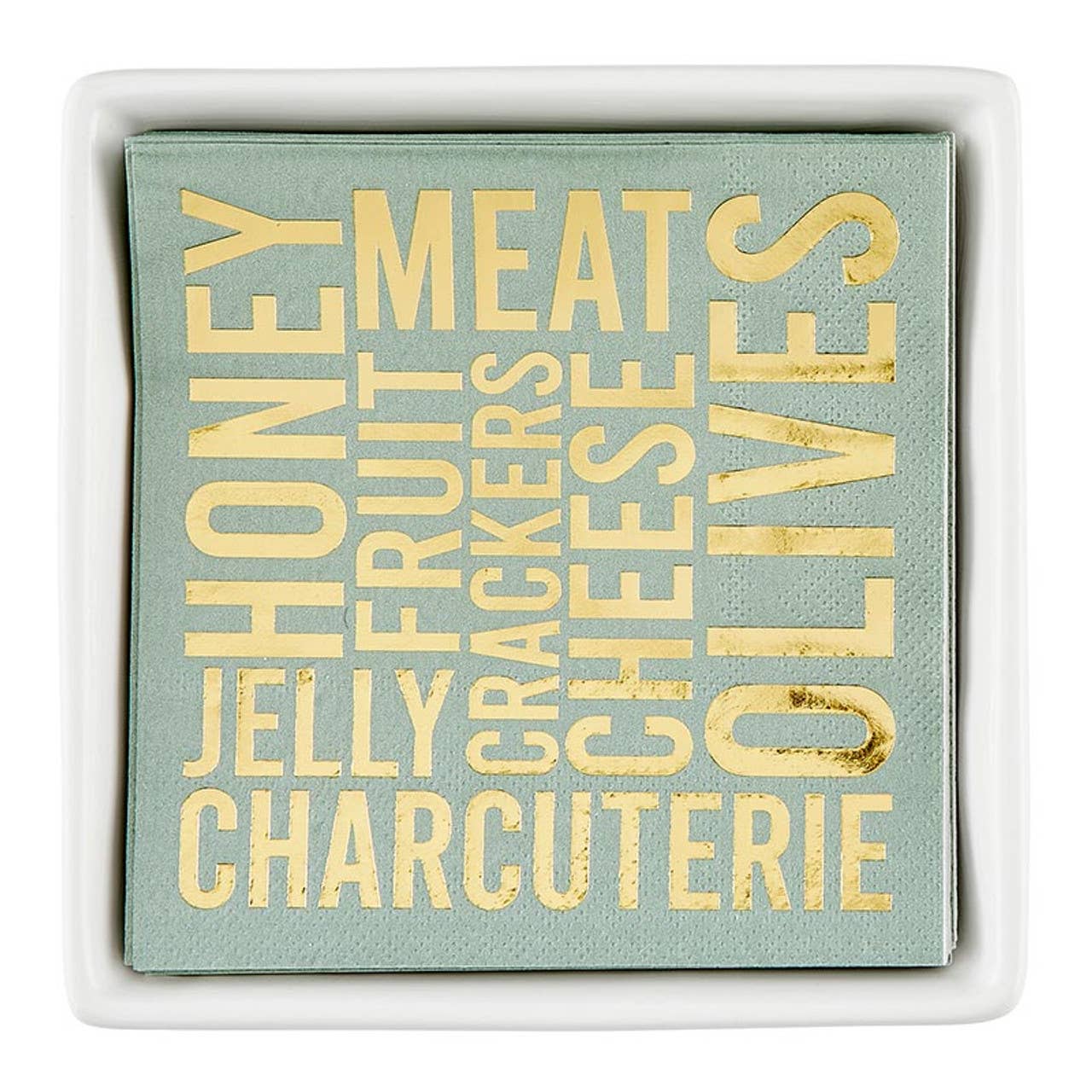 Ceramic Napkin Tray + Napkins - Charcuterie