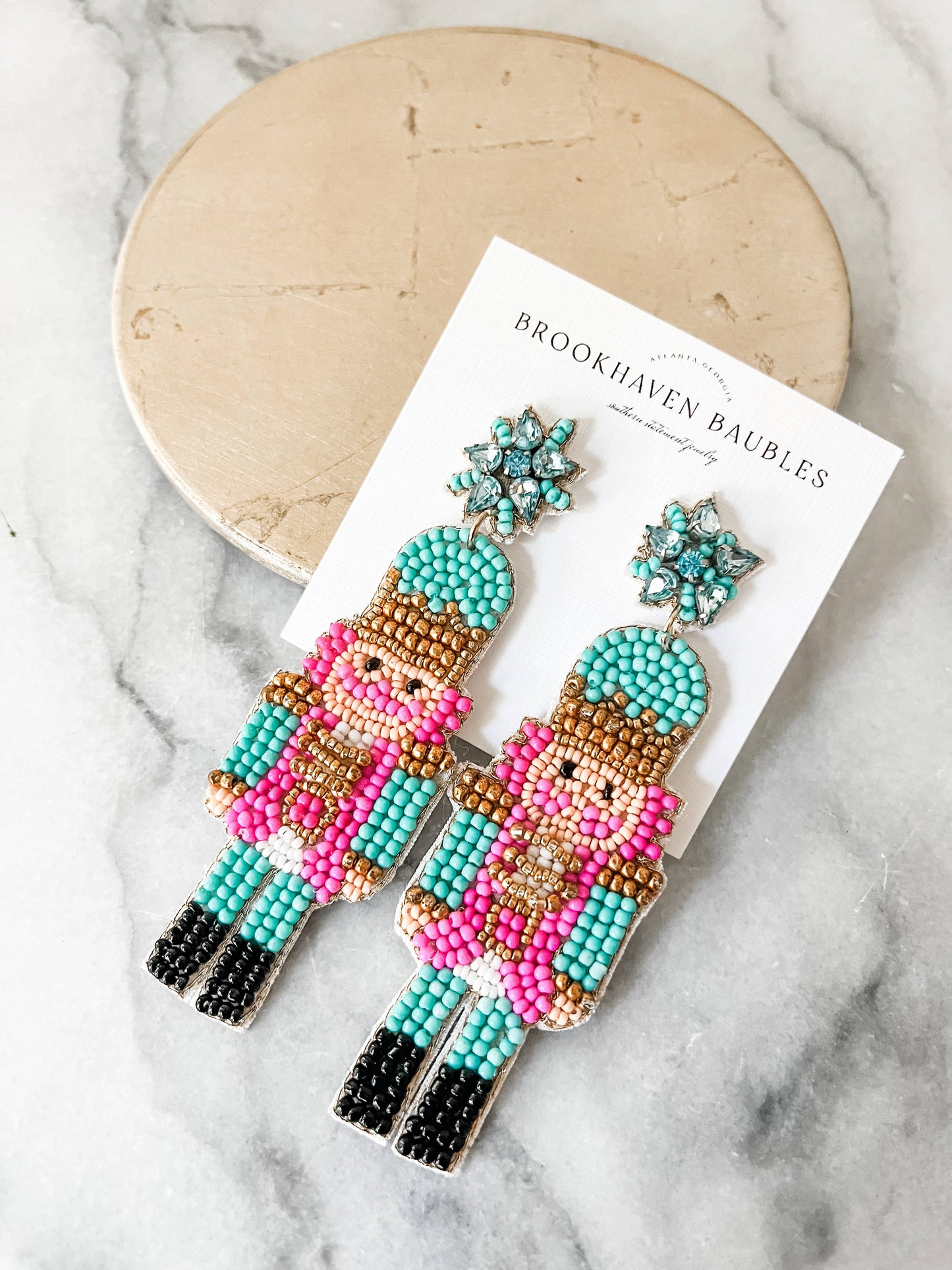 Nutcracker beaded Earrings (2 color options)