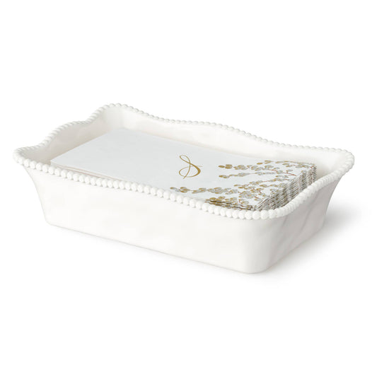 Perlette Cream Melamine Guest Napkin Holder 10x6.25x2.75