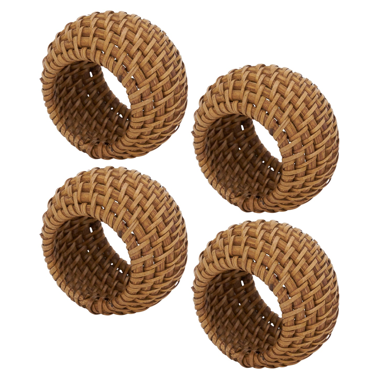 Woven Rattan Napkin Ring, set of 4