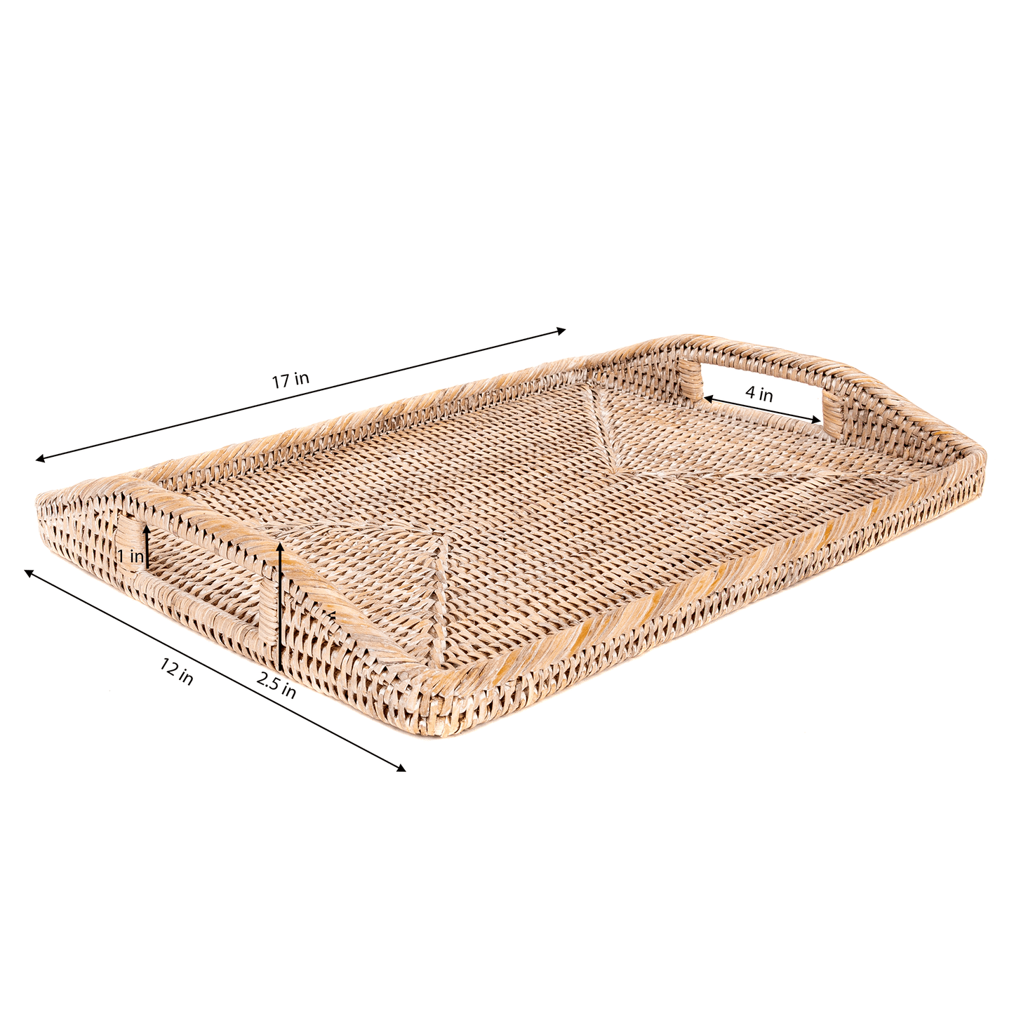 Artifacts Rattan™ Rectangular Tray & Glass Insert