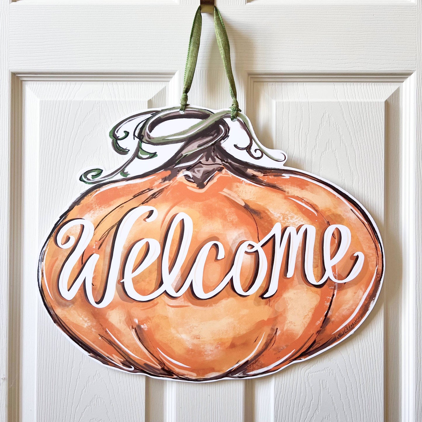Pumpkin Welcome Door Hanger - Fall Outdoor Decor