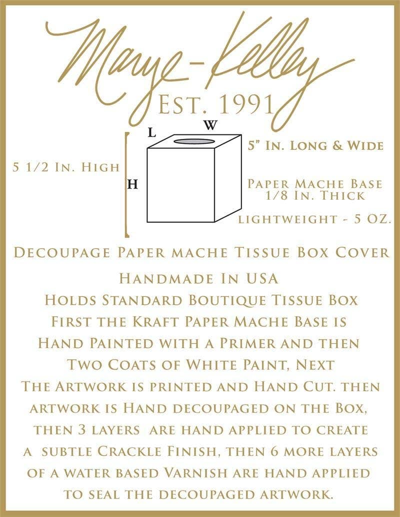 Beige Damask Tissue Box Cover