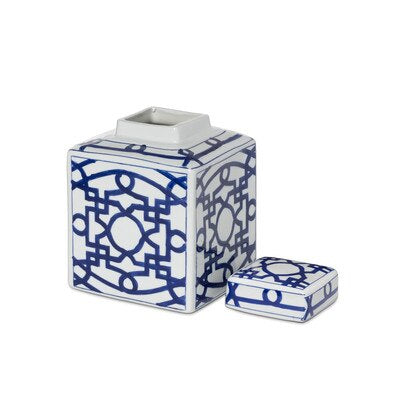 Imperial Porcelain Geometric Square Jar