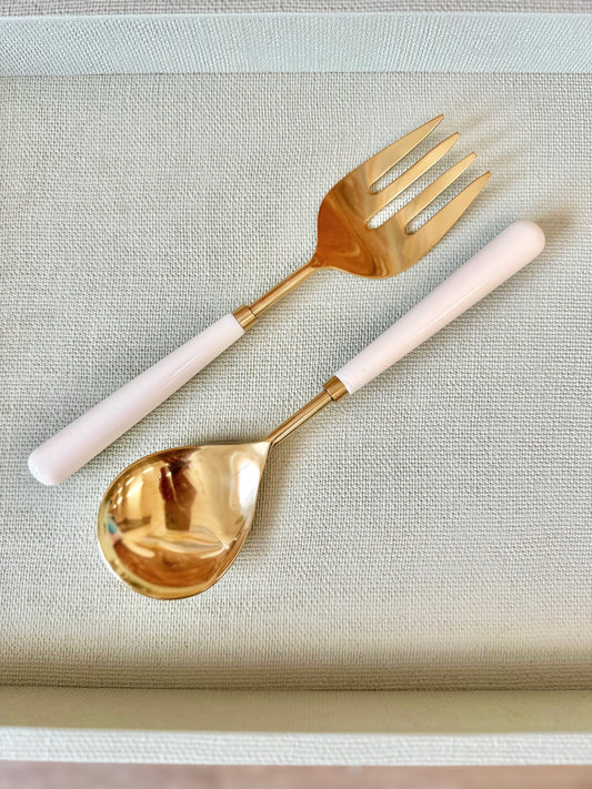 Gold Salad Server Set