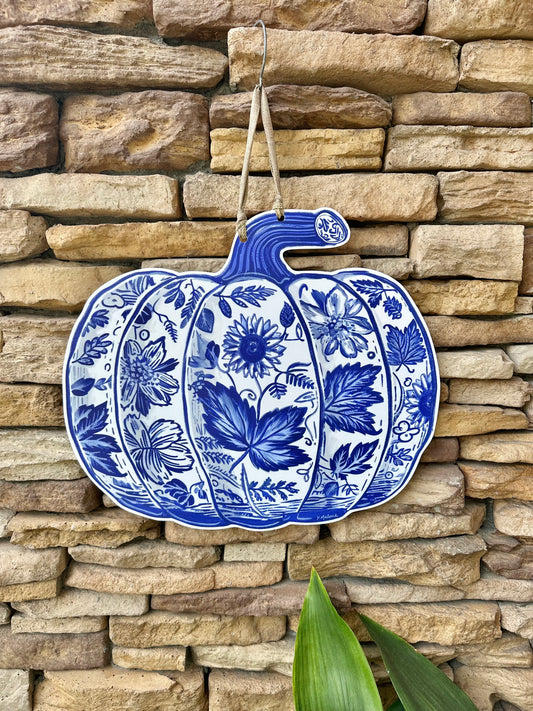 Chinoiserie Pumpkin Door Hanger - New Orleans Fall Decor