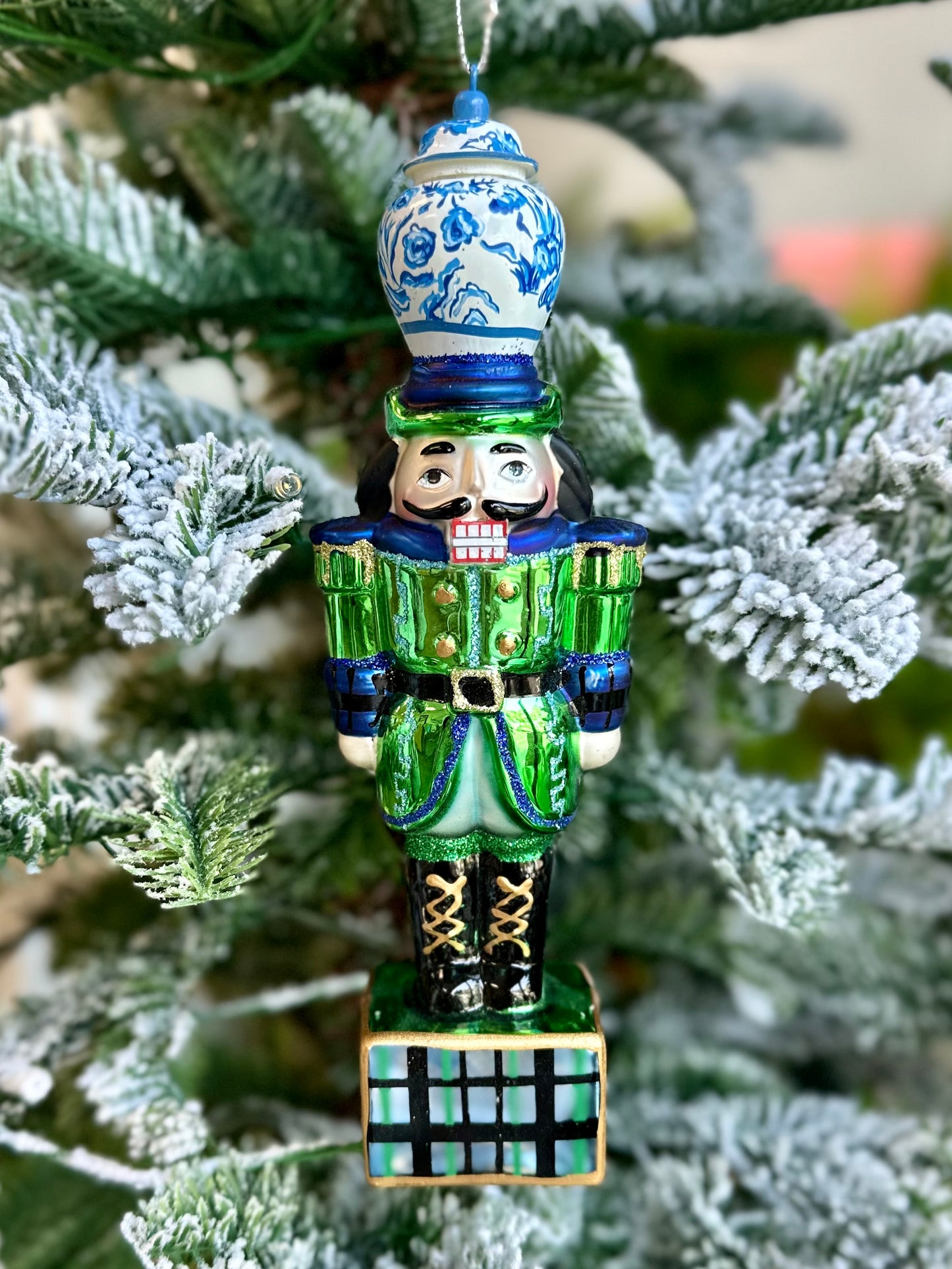 8" Black Watch Nutcracker Glass Ornament, 3 assorted styles