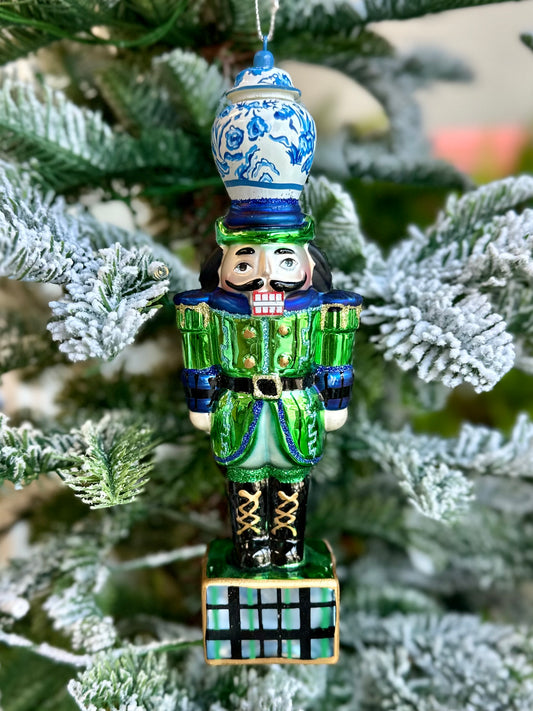 8" Black Watch Nutcracker Glass Ornament, 3 assorted styles