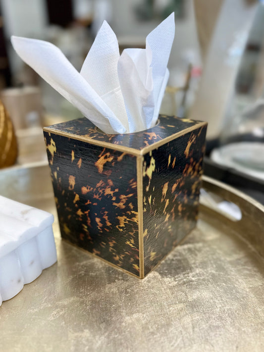Tortoise Shell Print Tissue Box Cover