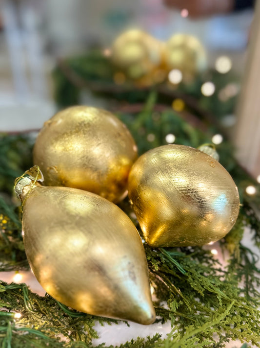 Shatterproof Goldleaf Ornaments (3 shapes available)
