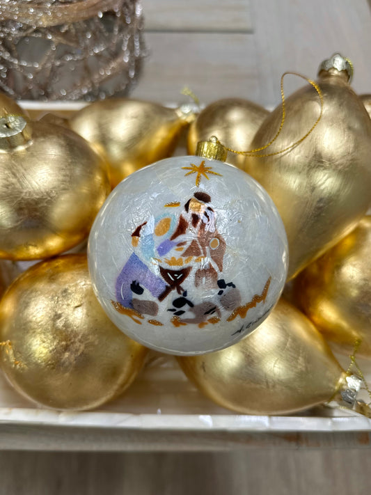 Hand-painted Capiz Watercolor Nativity Scenes