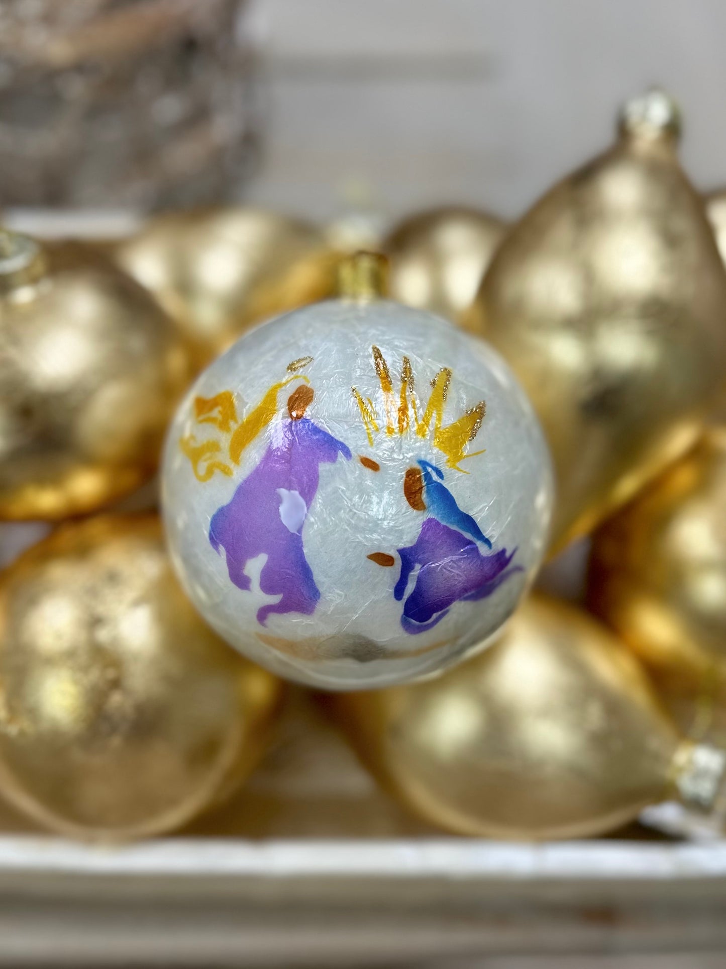 Hand-painted Capiz Watercolor Nativity Scenes