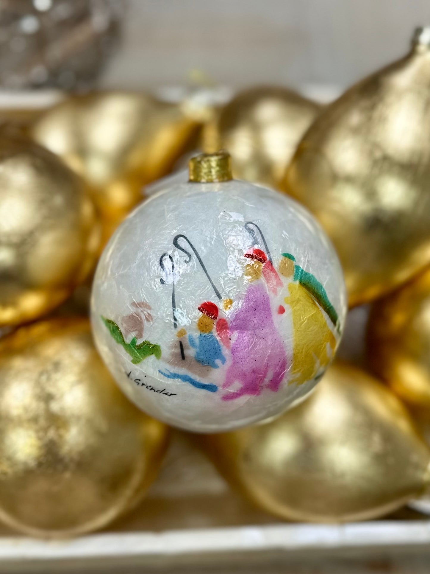 Hand-painted Capiz Watercolor Nativity Scenes