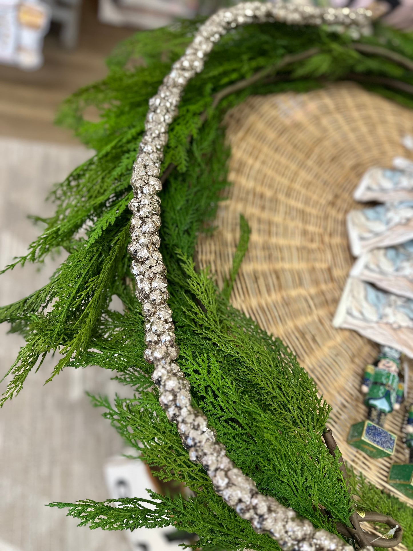 40" Chamgagne Glitter Berry Rope Garland