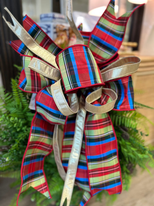 4" X 10 Yds Plaid Wired Ribbon