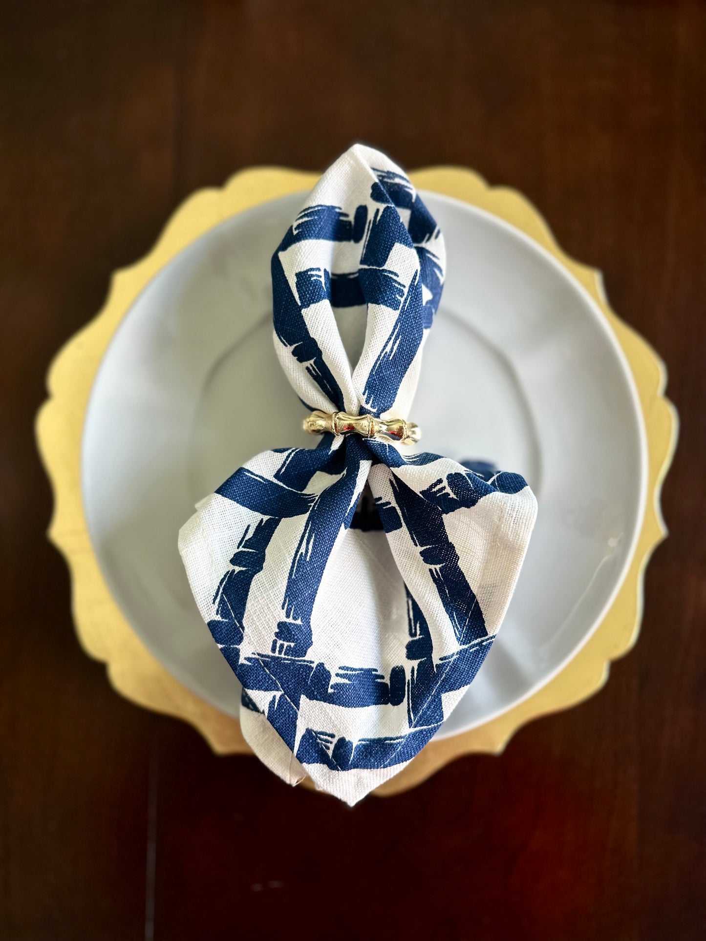 Bamboo Trellis Cotton Napkins -Set of 4