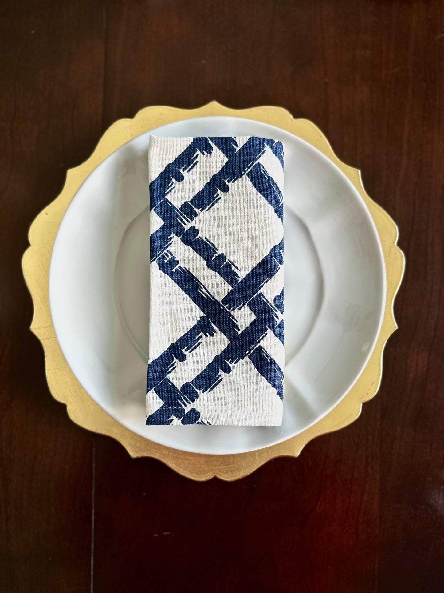 Bamboo Trellis Cotton Napkins -Set of 4